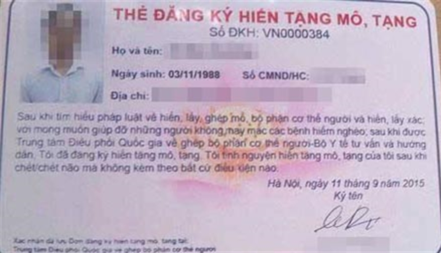 QUY ĐỊNH CỦA PHÁP LUẬT VỀ VIỆC HIẾN TẶNG CÁC BỘ PHẬN TRÊN CƠ THỂ